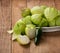 Tomatillos and Jalapeno in Rustic Setting