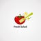 Tomato abstract fresh salad logo vector, icon, element, and template for company