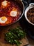 Tomato based Shakshuka - Middle Eastern food in the pan