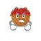 Tomato basket cartoon character design with angry face