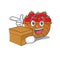 Tomato basket cartoon design style having a box