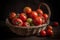 Tomato basket closeup. Generate Ai