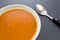 Tomato bisque soup with shrimp