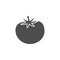 Tomato black icon. Healthy tasty food vegetable symbol.