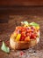 Tomato bruschetta or antipasti