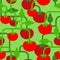 Tomato bush pattern seamless. Tomatos background. vector texture