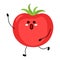 Tomato cartoon cute. Running late tomato, screaming after