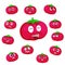 Tomato cartoon with many expressions