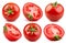 Tomato collection clipping path isolated on white