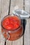 Tomato confiture in Glass Jar