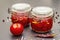 Tomato confiture, jam, chutney, sauce. Homemade preservation concept