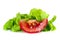 Tomato and Curly Lettuce Isolated