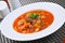 Tomato diced meat soup