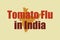 Tomato Flu in India typography on India map vector design. Red text on yellow background