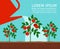 Tomato garden vector illustration