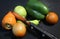 Tomato green chili green capsicum lemon the carrot most color full vegetable5