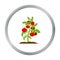 Tomato icon cartoon. Single plant icon from the big farm, garden, agriculture cartoon.