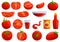 Tomato icons set, cartoon style