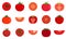 Tomato icons set flat vector isolated