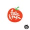 Tomato illustration with farm fresh hand writing lettering.
