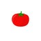 Tomato isolated vector logo, flat cartoon simple fresh tomato logotype or icon sign clipart