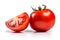 Tomato isolated on a white background, highlighting its natural beauty and color intensity.