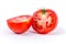 Tomato isolated on a white background, highlighting its natural beauty and color intensity.