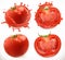 Tomato juice. Fresh vegetable. Vector icon set