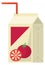 Tomato juice pack. Cartoon fresh healthy drink
