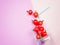 Tomato juice or smoothie, cherry tomato in drink glass with straw