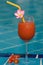 Tomato juice at the swimming pool