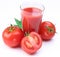 Tomato juice and vegetables.