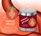 Tomato ketchup, tomato paste in a tin can, 3d realistic style. Canned red sauce. Mock-up for your product design. Vector