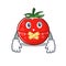 Tomato kitchen timer cartoon character style having strange silent face