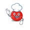 Tomato kitchen timer chef cartoon drawing style wearing iconic chef hat