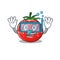 Tomato kitchen timer mascot design swims with diving glasses