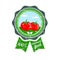 Tomato label. Vegetable logo. Retro sticker of natural product tomatoes.