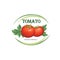 Tomato label. Vegetable logo. Retro sticker of naural product to