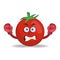 Tomato mascot character with boxing gear. vector illustration