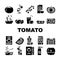 Tomato Natural Bio Ingredient Icons Set Vector