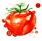 Tomato with paint blots