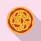 Tomato paprika pizza icon, flat style