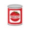 Tomato paste tin can. Canned food with tomatoes