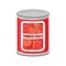 Tomato paste tin can. Canned food with tomatoes