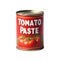 Tomato paste tin can product isolated on white transparent background