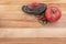 Tomato and Peppers on a Cutting Board