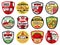 Tomato and potato food vector icons