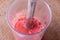 Tomato puree in a blender