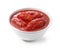 Tomato puree in a white bowl