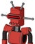 Tomato-Red Droid With Cylinder Head And Pipes Mouth And Visor Eye And Double Antenna